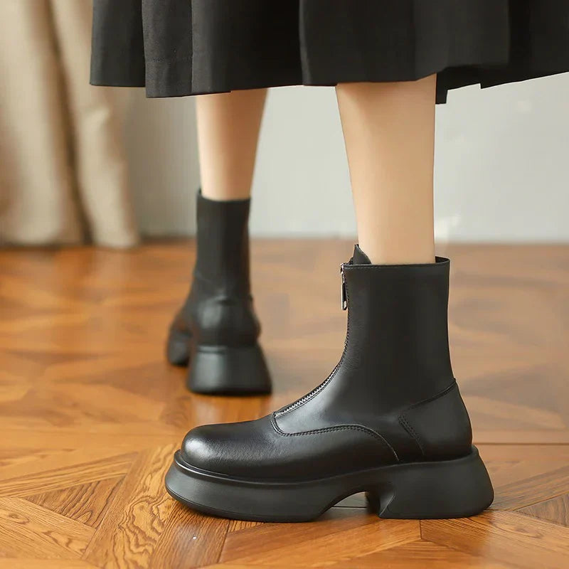 EB | Echtes Leder Modefell Winterstiefel