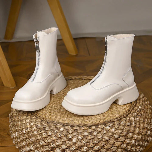EB | Echtes Leder Modefell Winterstiefel