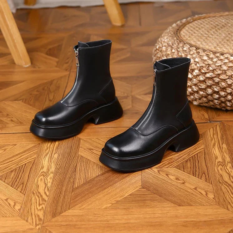 EB | Echtes Leder Modefell Winterstiefel
