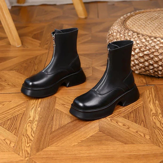 EB | Echtes Leder Modefell Winterstiefel