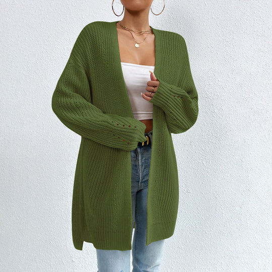 EB | Einfarbige Elegante Strickjacke mit Taschen