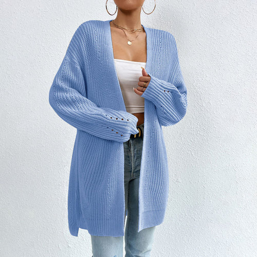 EB | Einfarbige Elegante Strickjacke mit Taschen