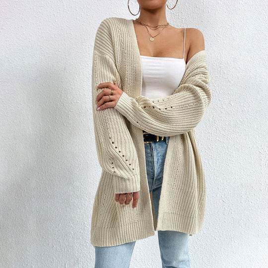 EB | Einfarbige Elegante Strickjacke mit Taschen
