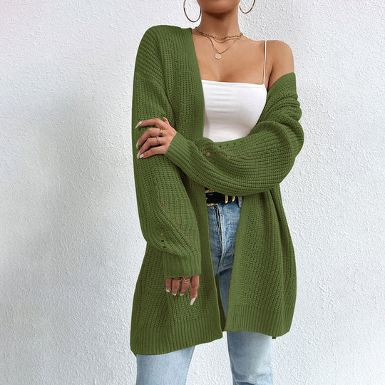 EB | Einfarbige Elegante Strickjacke mit Taschen