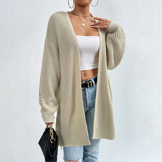 EB | Einfarbige Elegante Strickjacke mit Taschen
