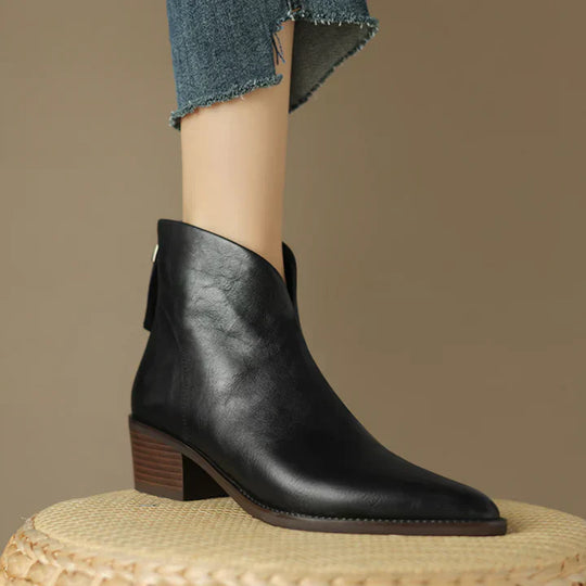 EB | Damenstiefelette Aus Leder mit Blockabsatz