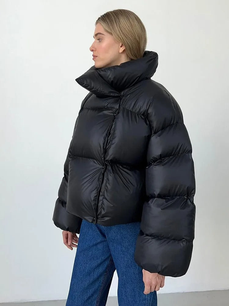 EB | Damenjacke mit Kapuze Warme Daunenjacke Im Kurzen Modell