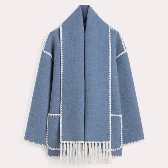 EB | Wollmantel für Damen Grau Elegant und Stilvoll