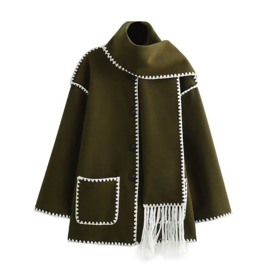 EB | Wollmantel für Damen Grau Elegant und Stilvoll