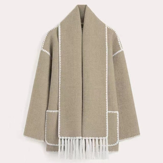 EB | Wollmantel für Damen Grau Elegant und Stilvoll