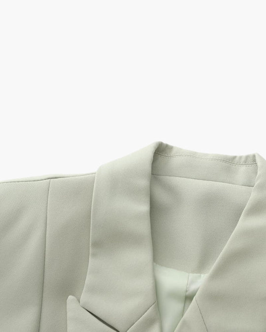 EB | Olivfarbener Damen Sommerblazer mit Doppelkneifen
