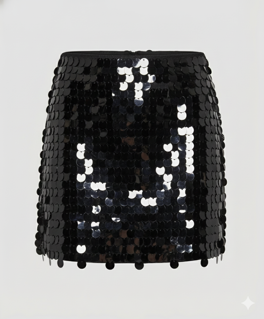 Eleganter Pailletten Rock Damen | EB