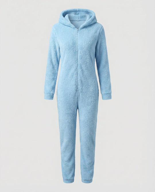 Damen Teddy Fleece Overall Kapuze | EB
