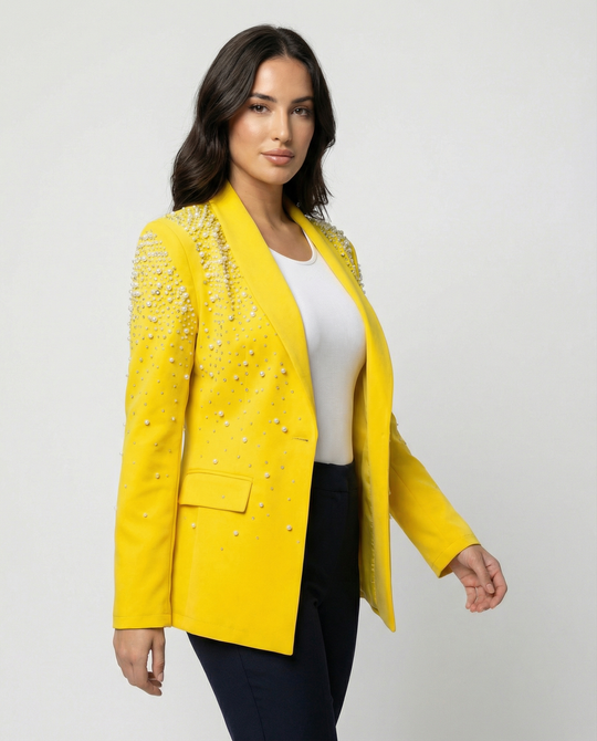EB | Slim Damenblazer mit Perlendetails
