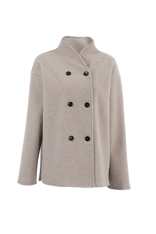 EB | Solid Braun Langarm Knopfjacke