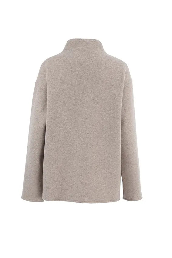 EB | Solid Braun Langarm Knopfjacke