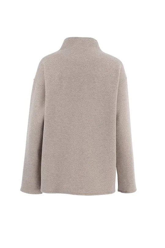 EB | Solid Braun Langarm Knopfjacke