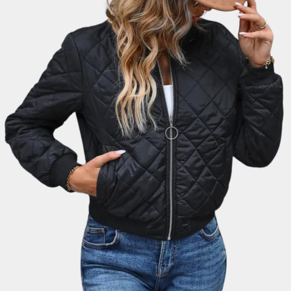 EB | Damen Klassische Vollzip Bomber Winterjacke
