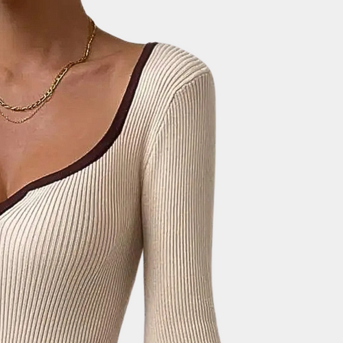 EB | Stylisher V-Ausschnitt Oberteil für Frauen