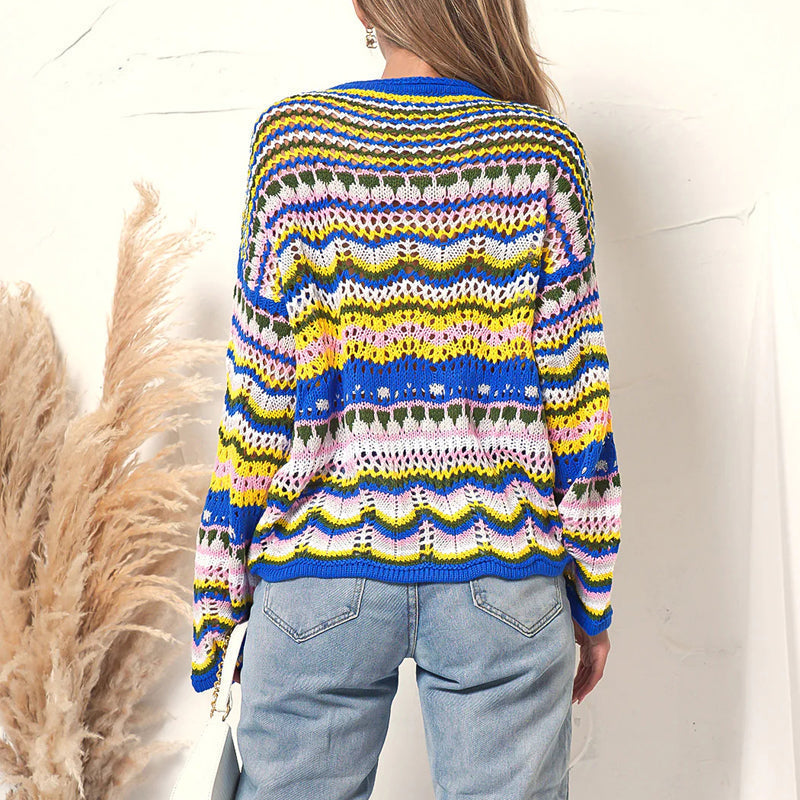 EB | Bunte Strickjacke mit Muster Acryl Trendy und Bequem