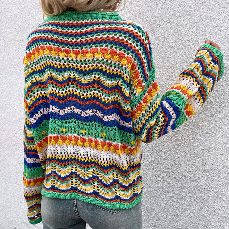 EB | Gestreifter Strickpullover Mit Feinem Design
