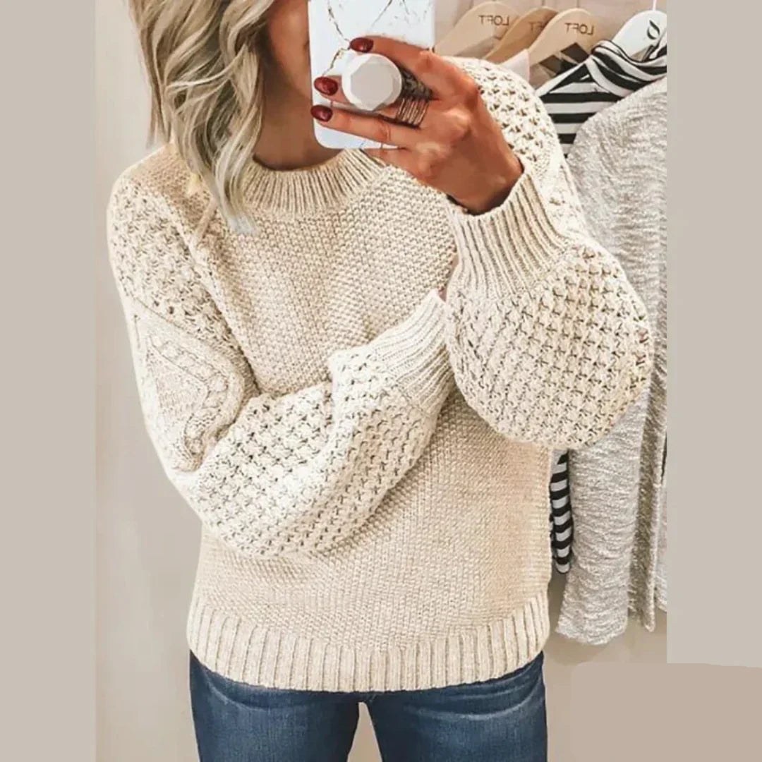 EB | Klassischer Rundhals Langarm Strickpullover