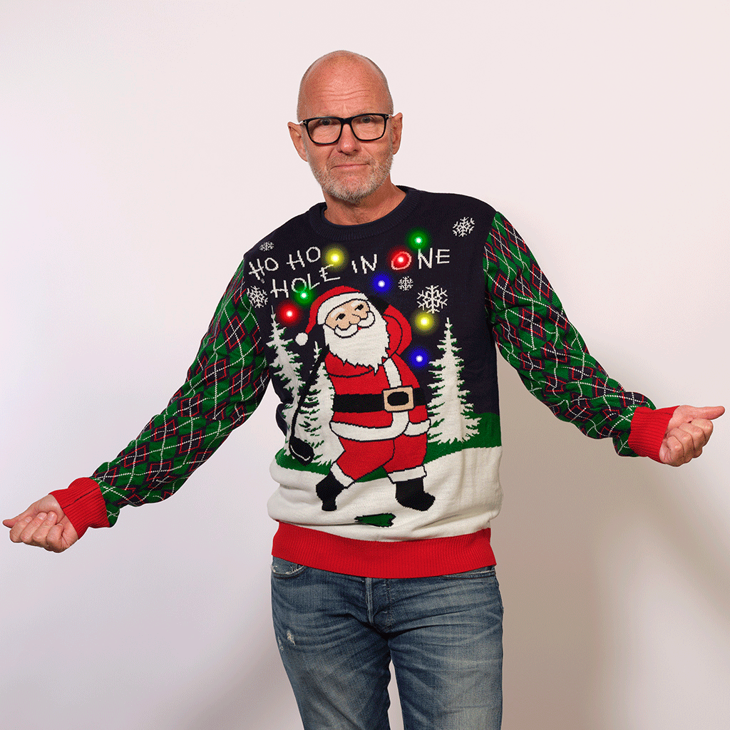 EB | Ho Ho Hole In One Weihnachts-Pullover Herren