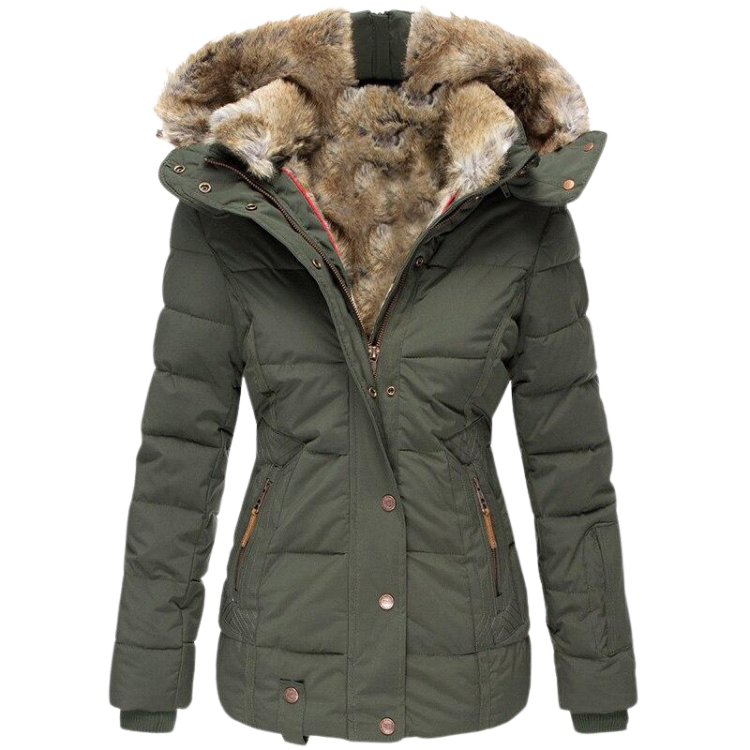 EB | Gesteppter Wintermantel für Damen mit Fellkragen