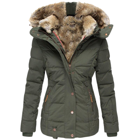 EB | Gesteppter Wintermantel für Damen mit Fellkragen