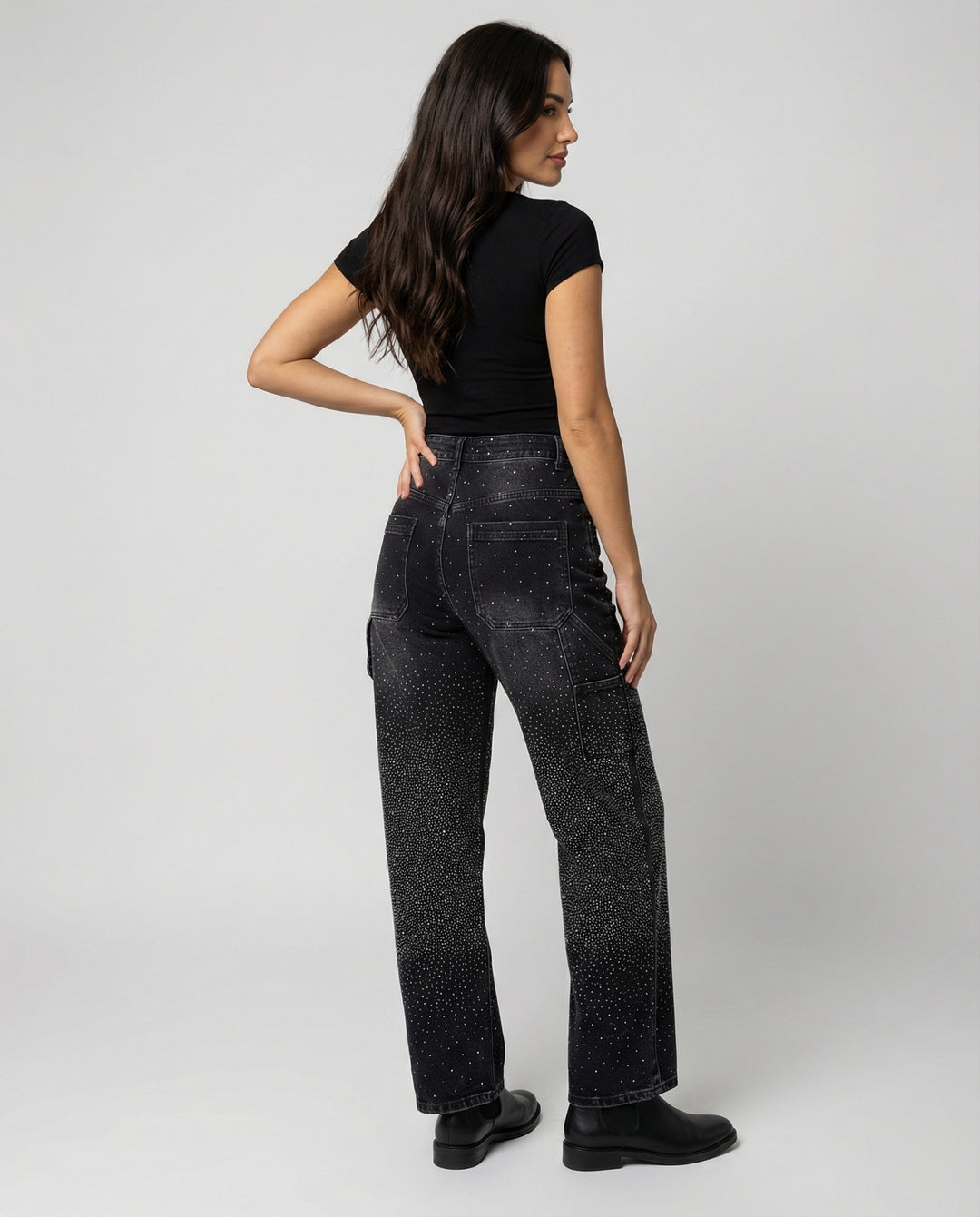 EB | Jeans mit Glänzenden Details Trendy und Komfortabel