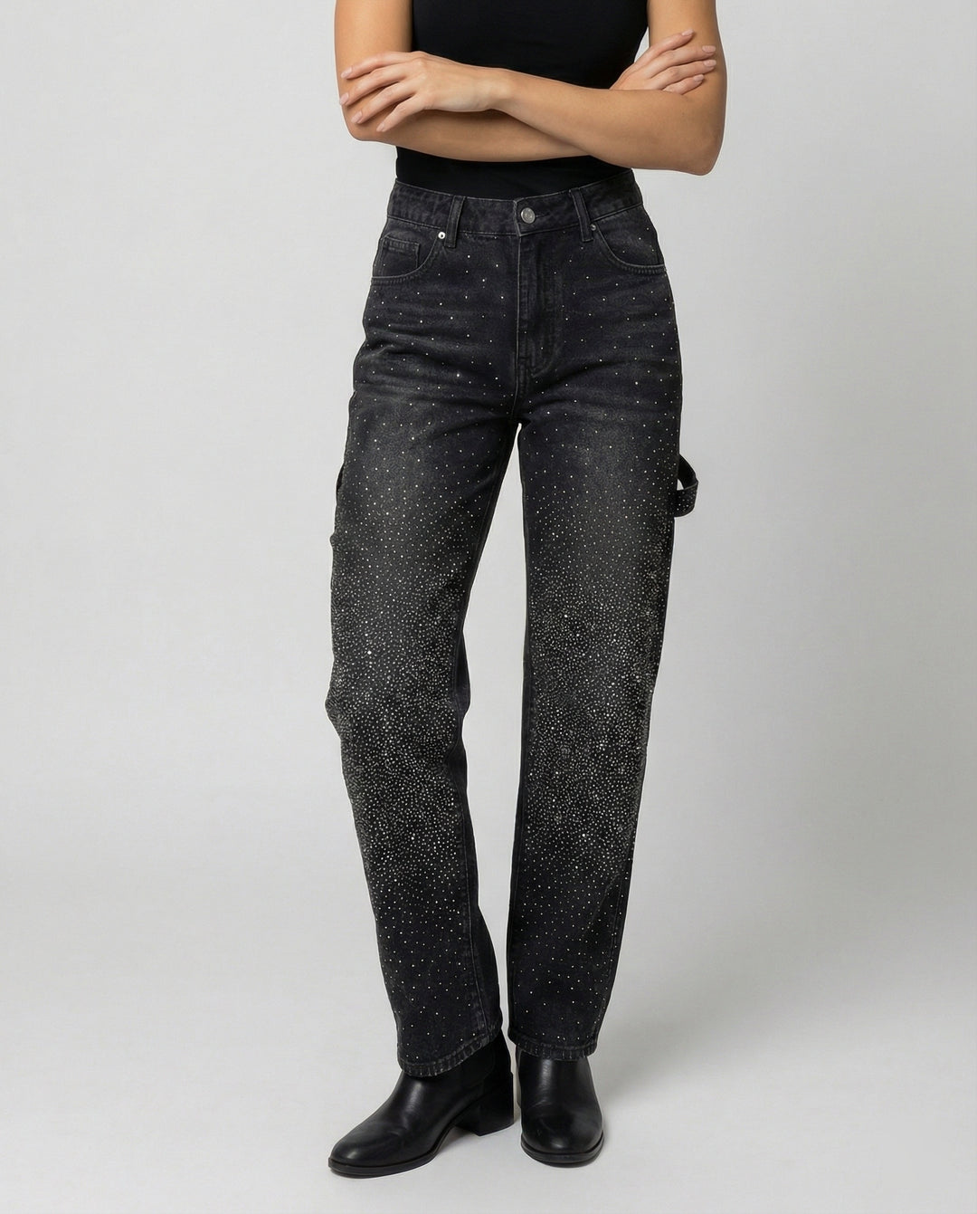 EB | Jeans mit Glänzenden Details Trendy und Komfortabel