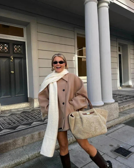 EB | Damen Übergangsjacke Im Oversized-Stil mit Knopfverschluss
