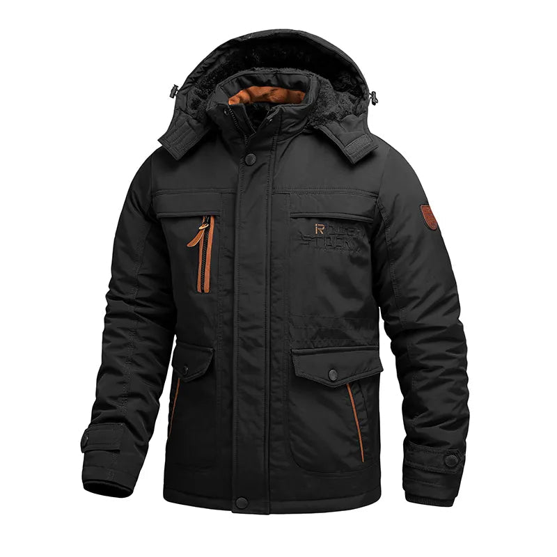 EB | Herren wasserdichte Winterjacke mit Kapuze & thermischer Fütterung