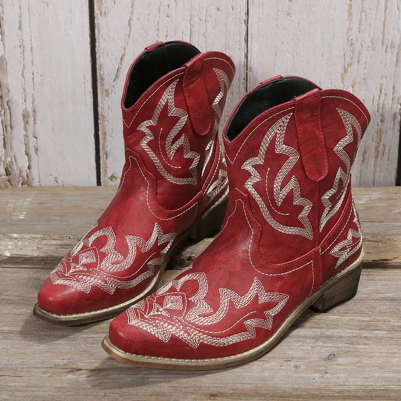 EB | Elegant Gestickte Western Stiefeletten