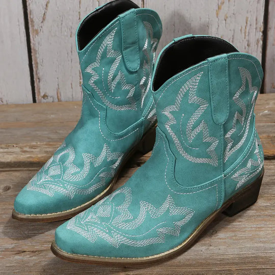 EB | Elegant Gestickte Western Stiefeletten