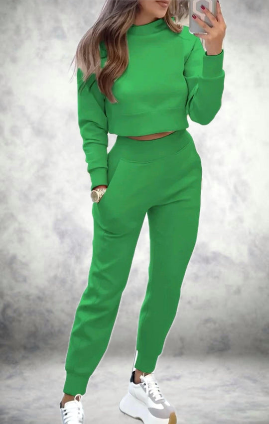 EB | Schicker Trainingsanzug mit Langen Ärmeln und High Waist Hose