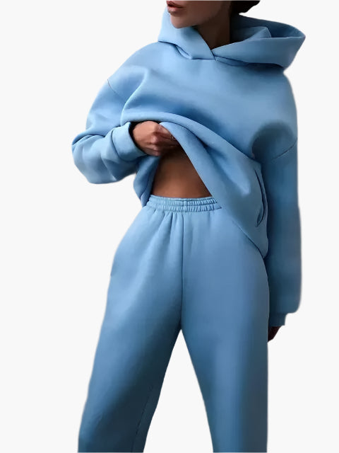 EB | Kapuzenpullover & Jogginghose Set - Winter Freizeitanzug, Lässiges Lounge Outfit
