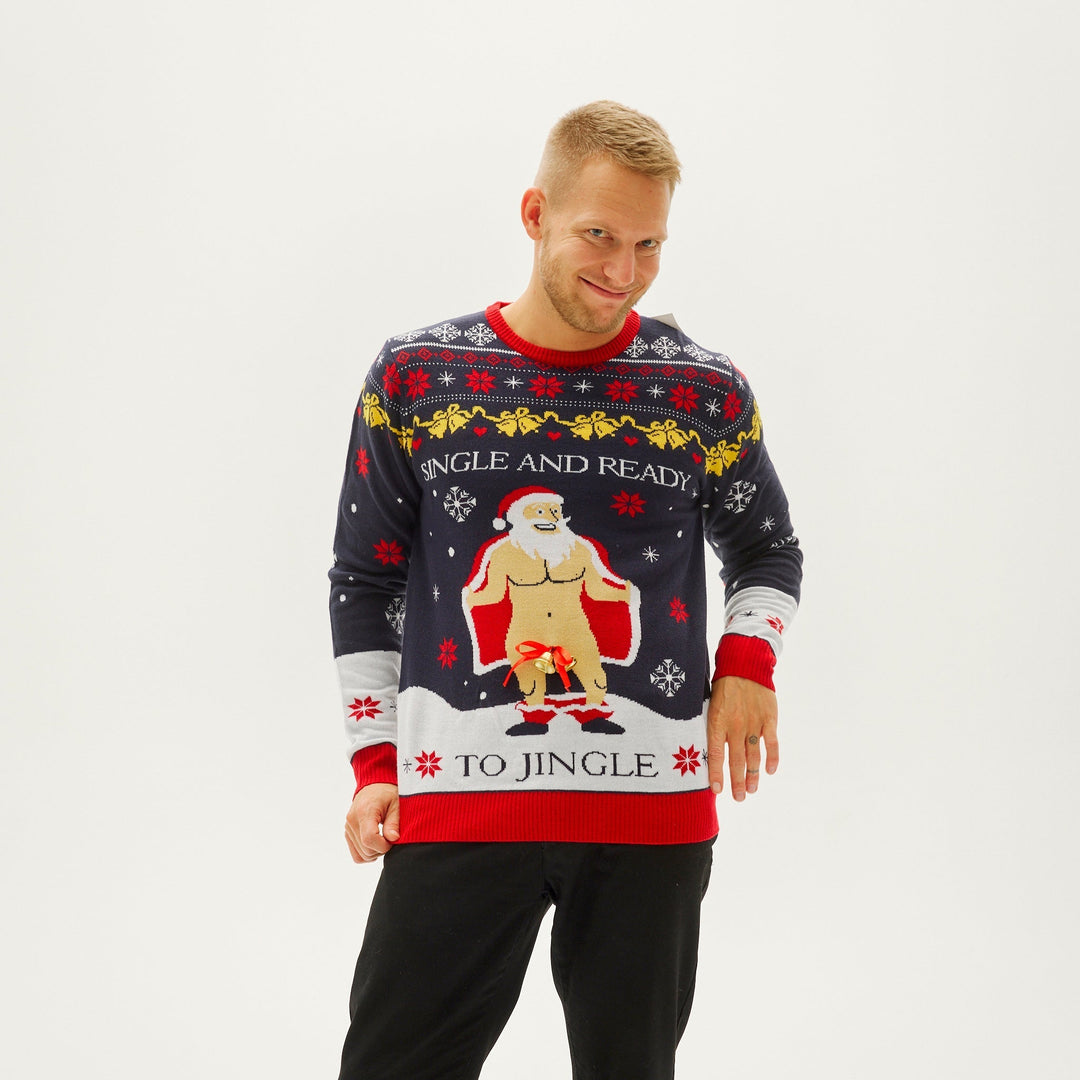 EB | Der Single und bereit zum Jingle Weihnachts-Pullover für Herren