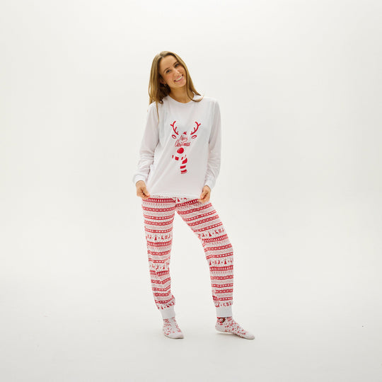 EB | Süßer Weihnachts-Schlafanzug Rot Damen