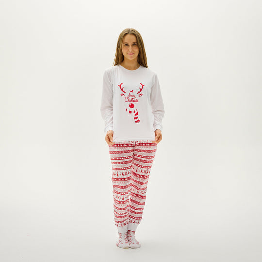 EB | Süßer Weihnachts-Schlafanzug Rot Damen