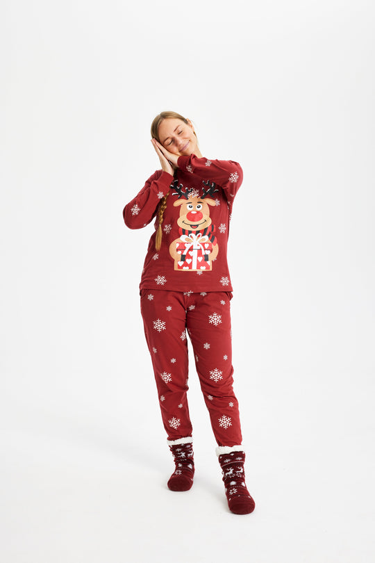 EB | Rudolf's Sweet Christmas Pyjama Rot Damen