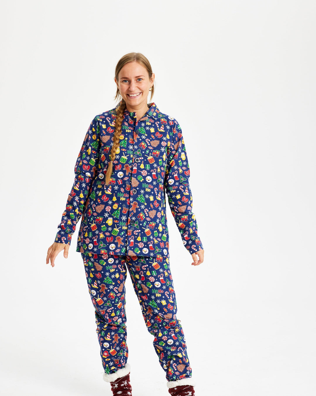 EB | Crazy Christmas Pyjama Flanell Blau Damen