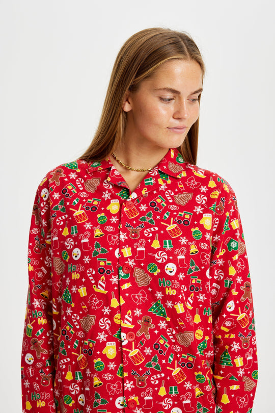 EB | Verrückte Weihnachts-Pyjamas Flanell Rot Frauen