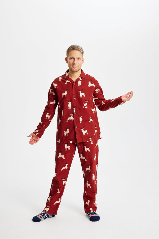 EB | Rentier Weihnachten Schlafanzug Flanell Herren
