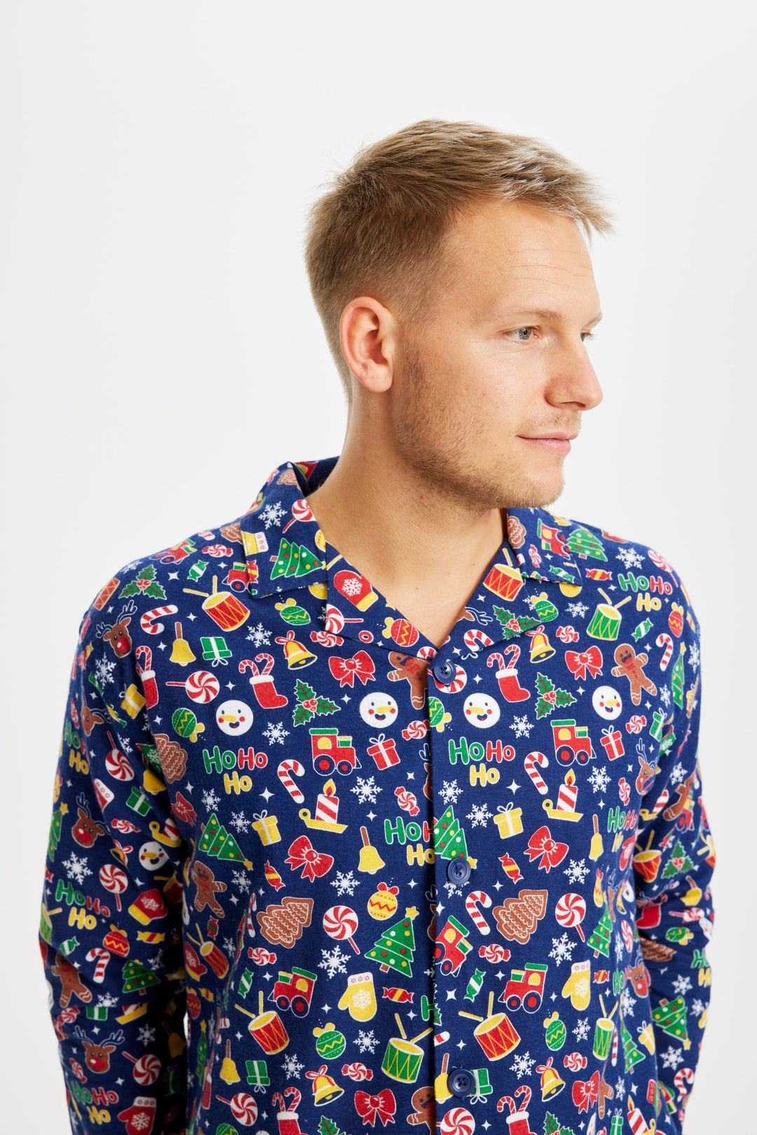 EB | Verrückte Weihnachts-Pyjamaflanel blau Männer