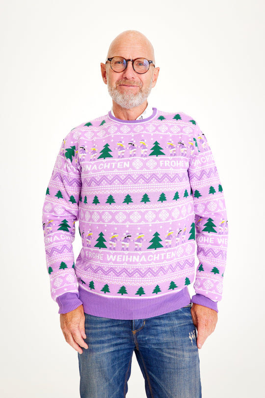 EB | Frohe Weihnachten Weihnachtspullover Lila Männer