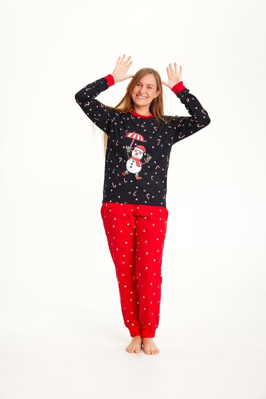 EB | Fliegender Schneemann Weihnachts Pyjamas Frauen