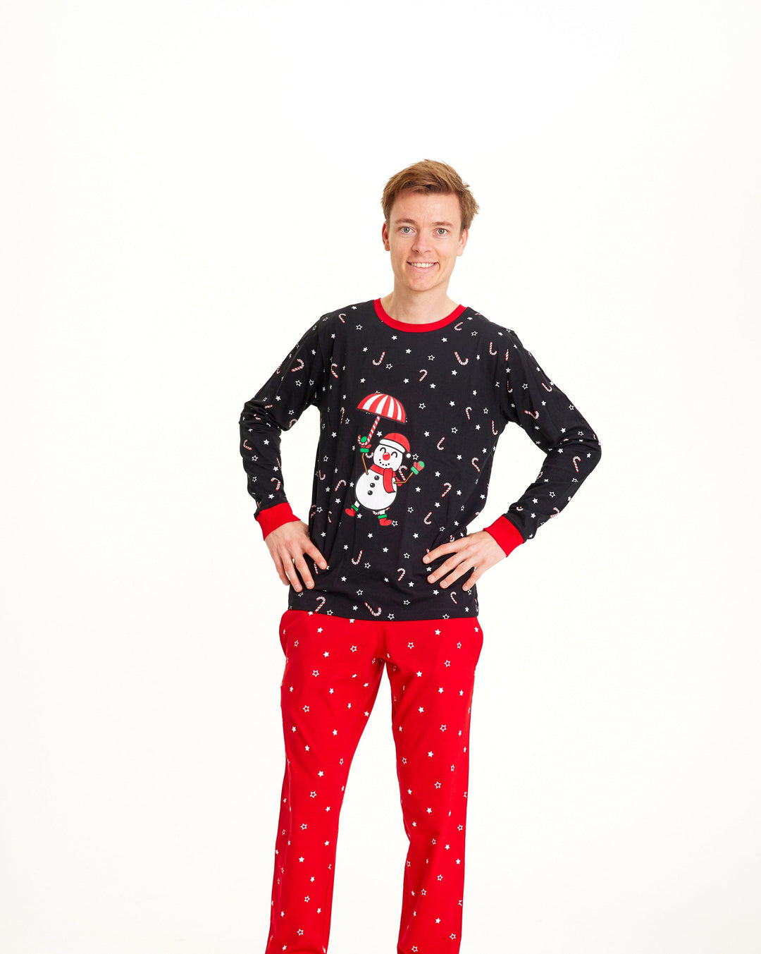 EB | Fliegender Schneemann Weihnachts-Pyjama Herren