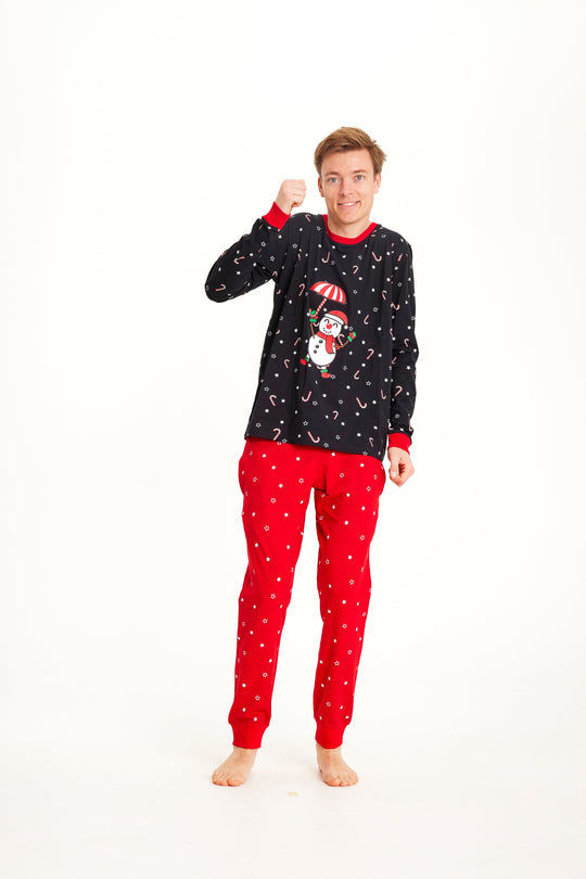 EB | Fliegender Schneemann Weihnachts-Pyjama Herren