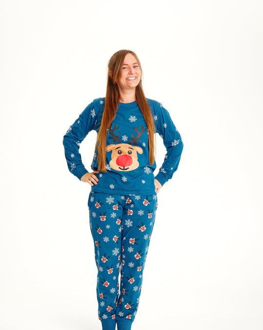 EB | Rudolfs Weihnachts-Pyjama Blau Damen